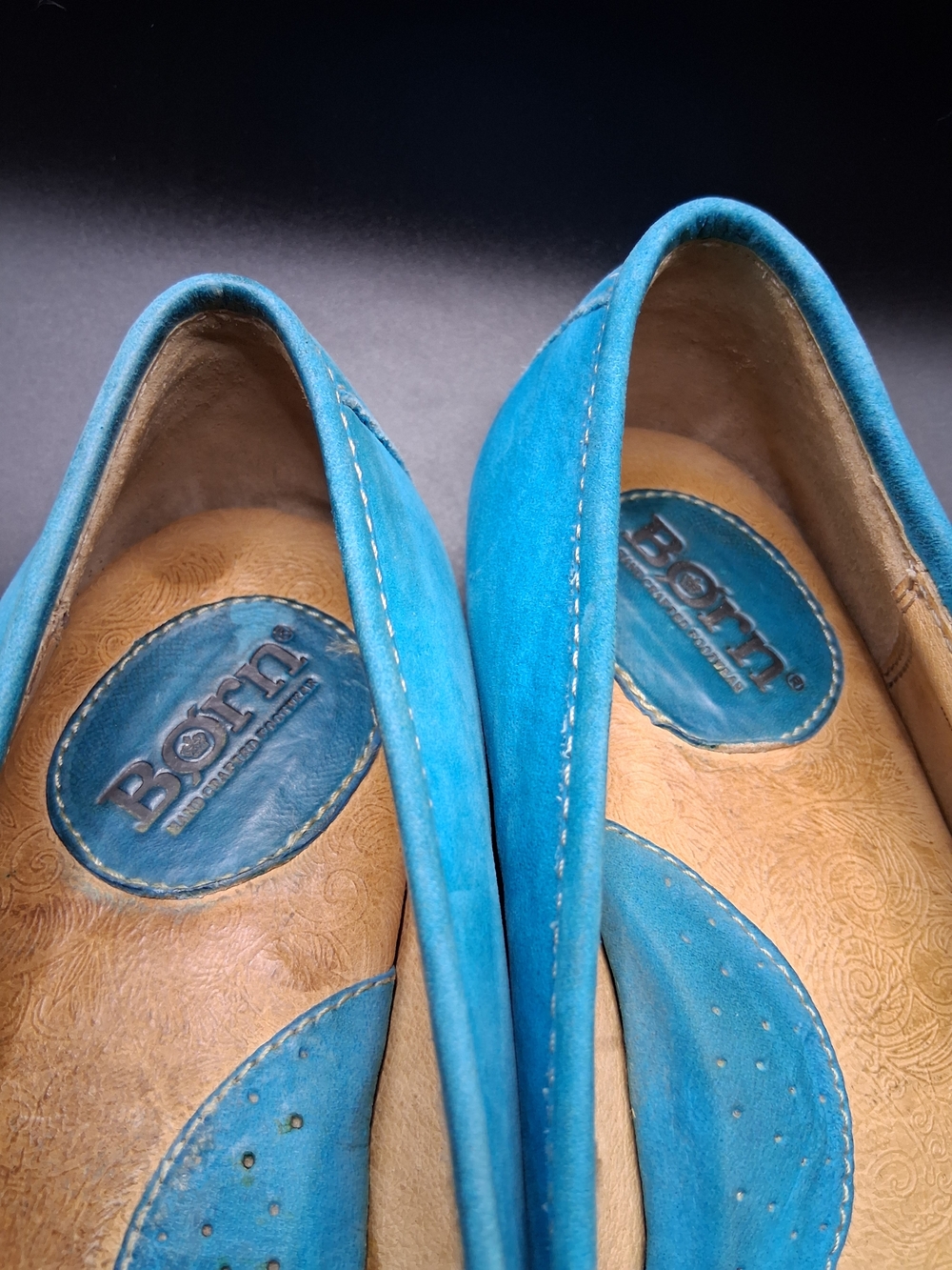 Born Turquoise Leather Loafers with Bamboo-Style Bit - Picture 7 of 12